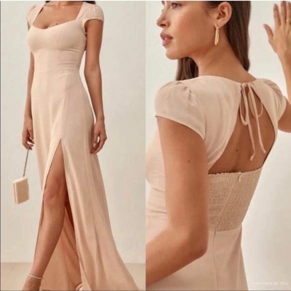 Reformation Dresses & Skirts - Reformation Amaryllis Champagne‎ Nude Maxi Dress 10